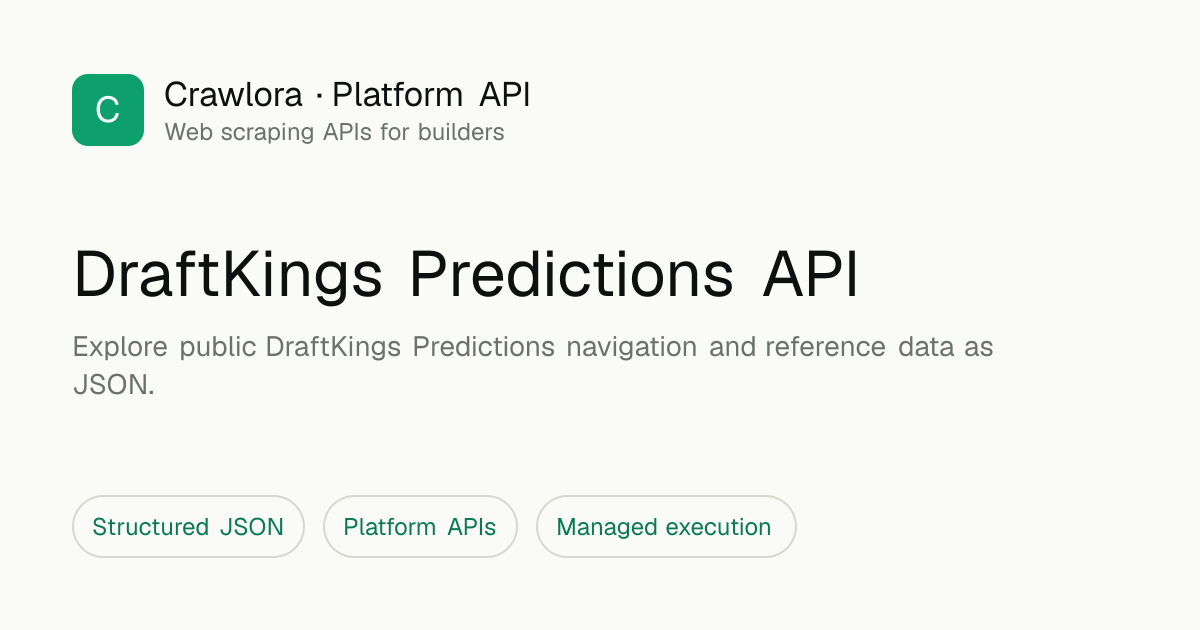 DraftKings Predictions API - Rules & Markets - Crawlora